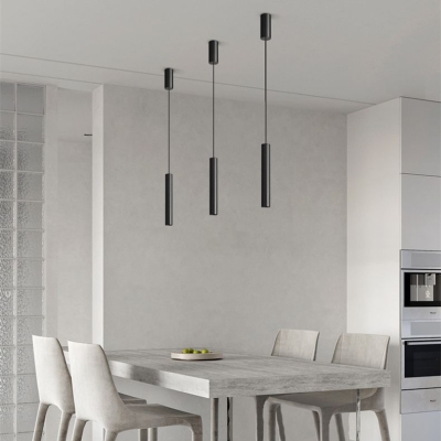 Edge Minimalist Cylinder Black Pendant Light, 9