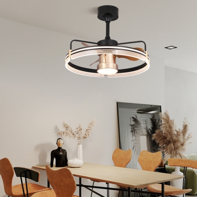 Kelley Ceiling Fan with Light, 2 Style, Aluminium & Metal, 24''