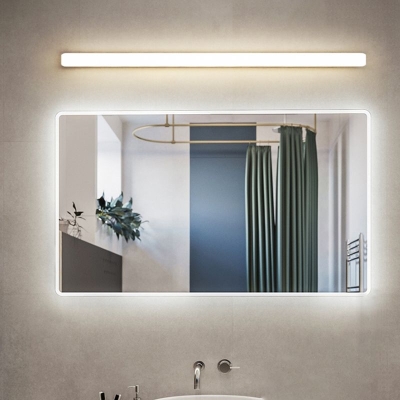 Edge Simple White Bar Mirror Front Vanity Wall Lamp, Acrylic