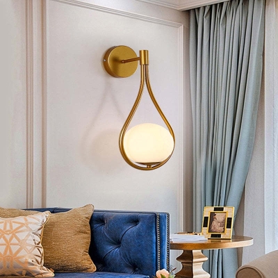 Valentina Nordic Creative Minimalist Water Drop Glass Gold Wall Lamp