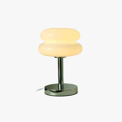 Morandi Nordic Round Metal/Glass Table Lamp, White/Beige/Pink