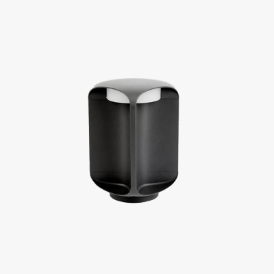 Pena Minimalist Cylinder Outdoor Floor Lamp, Acrylic/Glass, Black