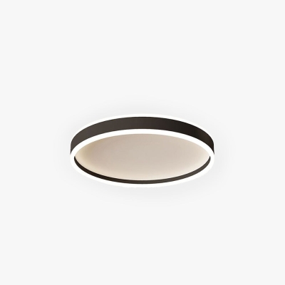 Quinn Modern Round Led Metal Flush Mount Ceiling Light, White/Black