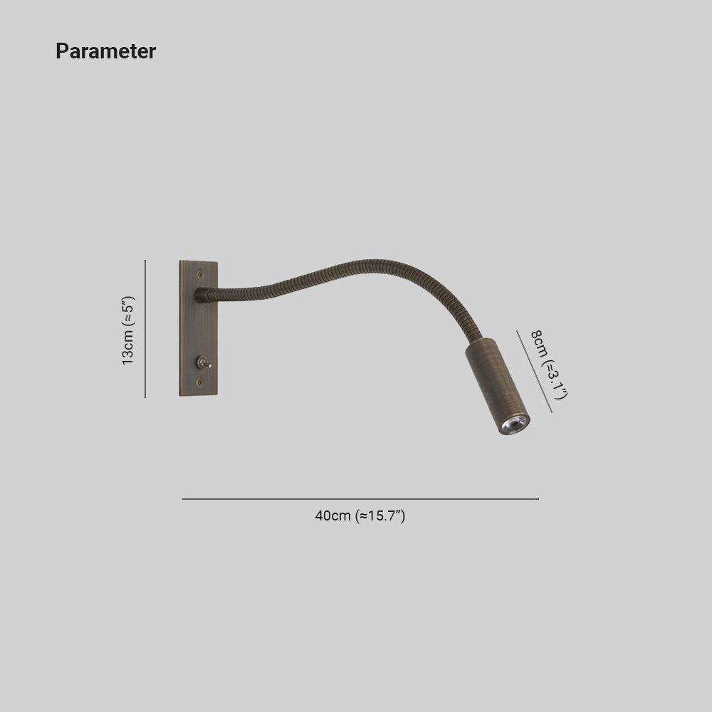 Orr Minimalist Reading Adjustable Spotlight Wall Lamp, Bronze/Nickel/Chrome