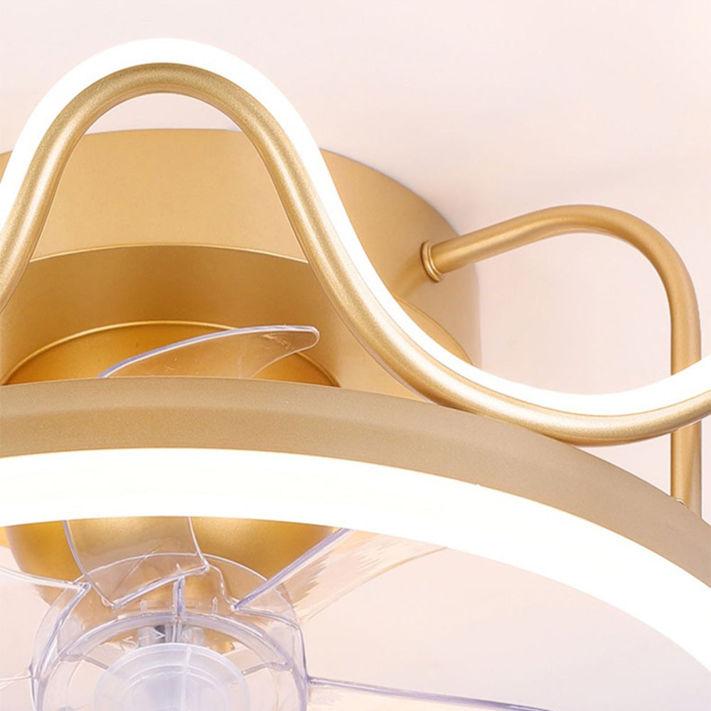 Kelley Crown Flush Mount Ceiling Fan with Light, 19.7''