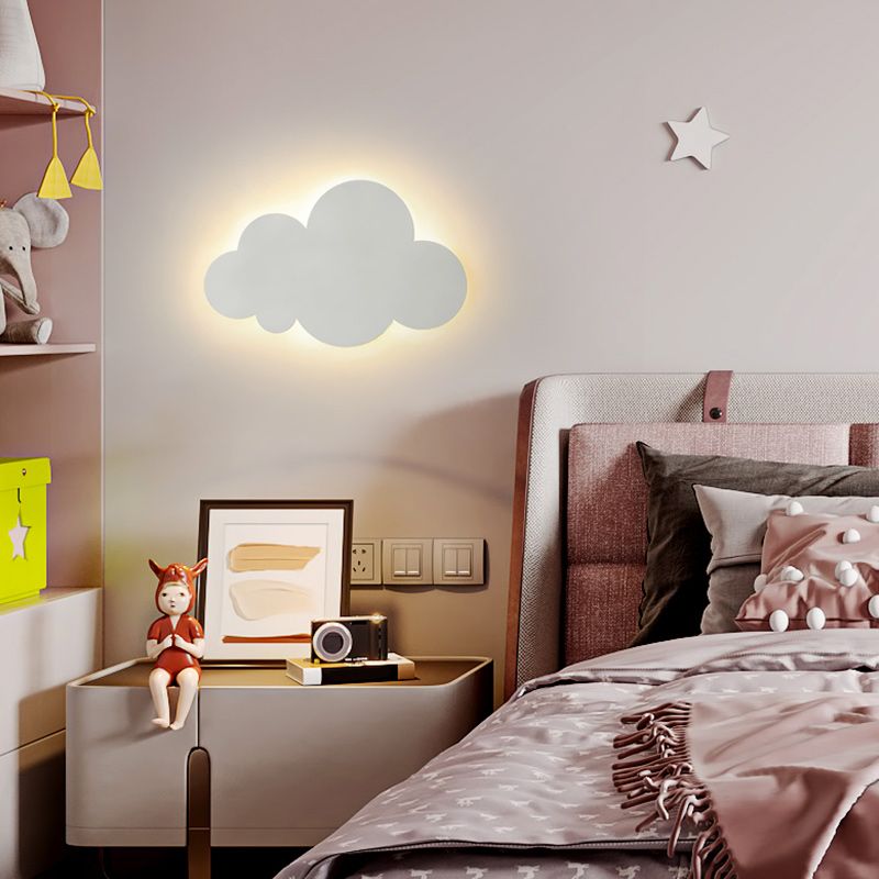 Morandi Modern Minimalist Cloud Shape Wall Lamp, White/Blue/Pink