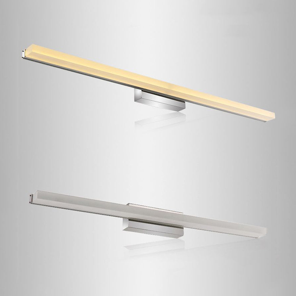 Leigh Modern Rectangular Metal/Arcylic Mirror Front Vanity Wall Lamp, Silver