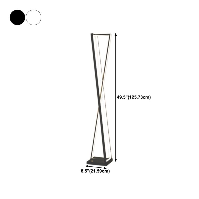 Edge Linear Triangle Floor Lamp, Metal, Black/White