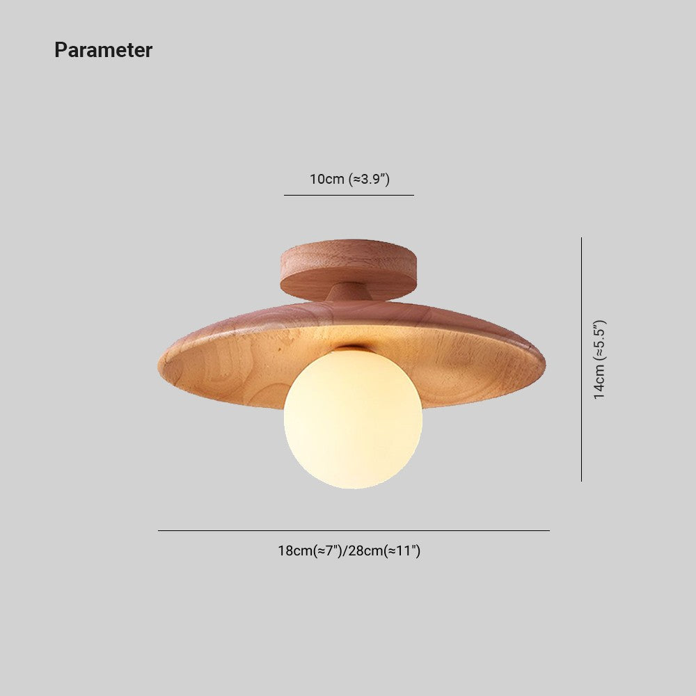 Carins Flush Mount Ceiling Light, Natural/Walnut