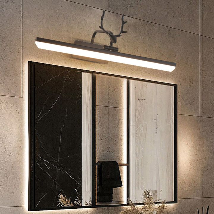 Edge Vintage Antlers Mirror Front Vanity Metal LED Wall Lamp