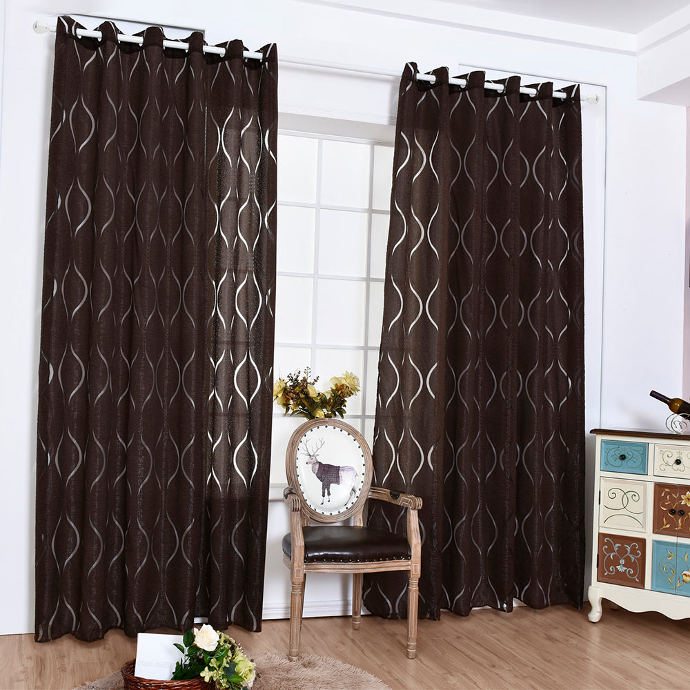 Modern Wave Pattern Bubble Translucent Sheer Curtain