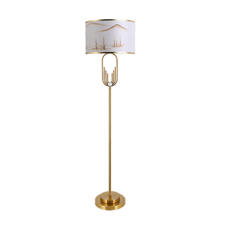 Sano Table/Floor Lamp Landscape, Metal/Fabric, Bedroom
