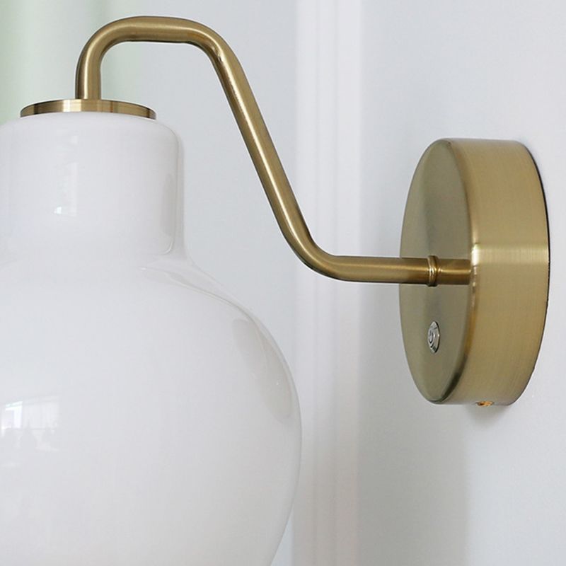 Lily Simple Dome Shape Vanity Wall Lamp, Metal/Glass