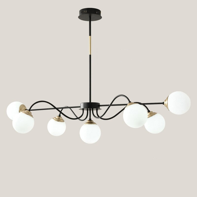 Nordic Modern Globe Metal Chandelier, White/Black