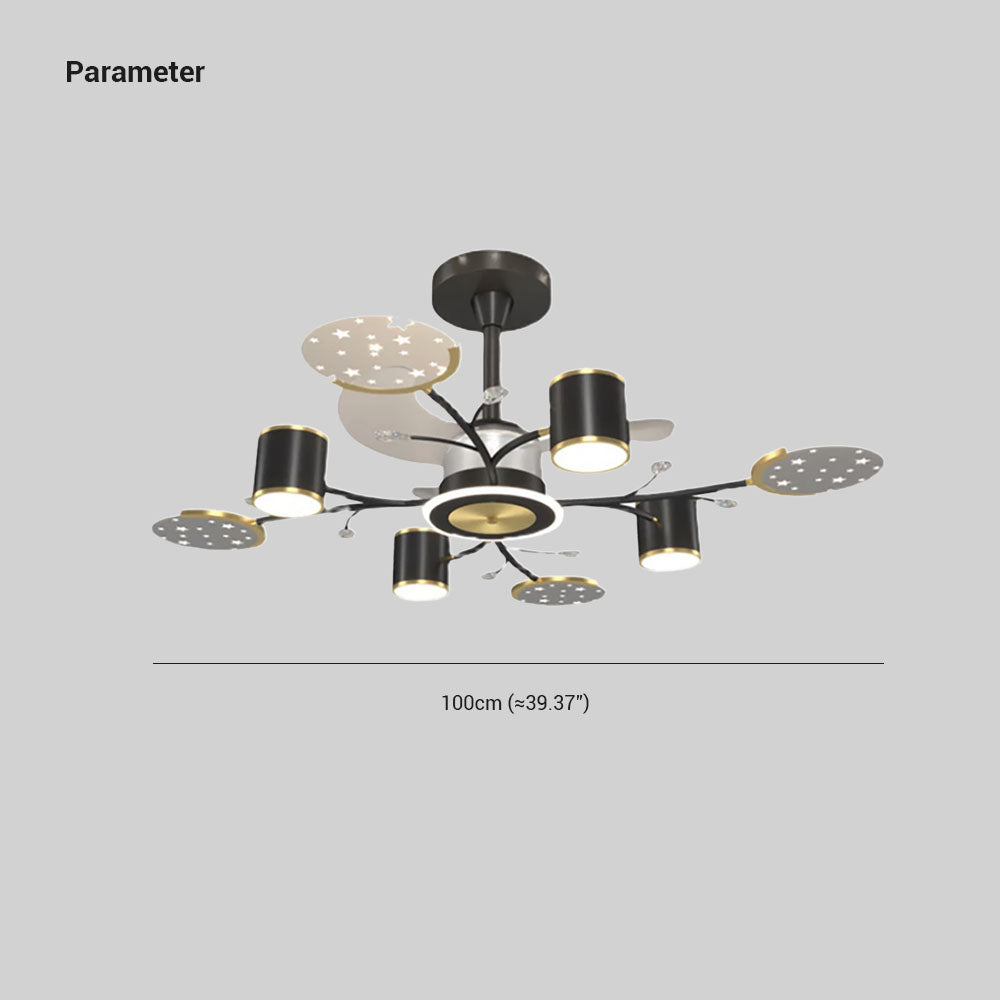 Madina Ceiling Fan with Light, 6/8/10/12 Heads, 39.3''
