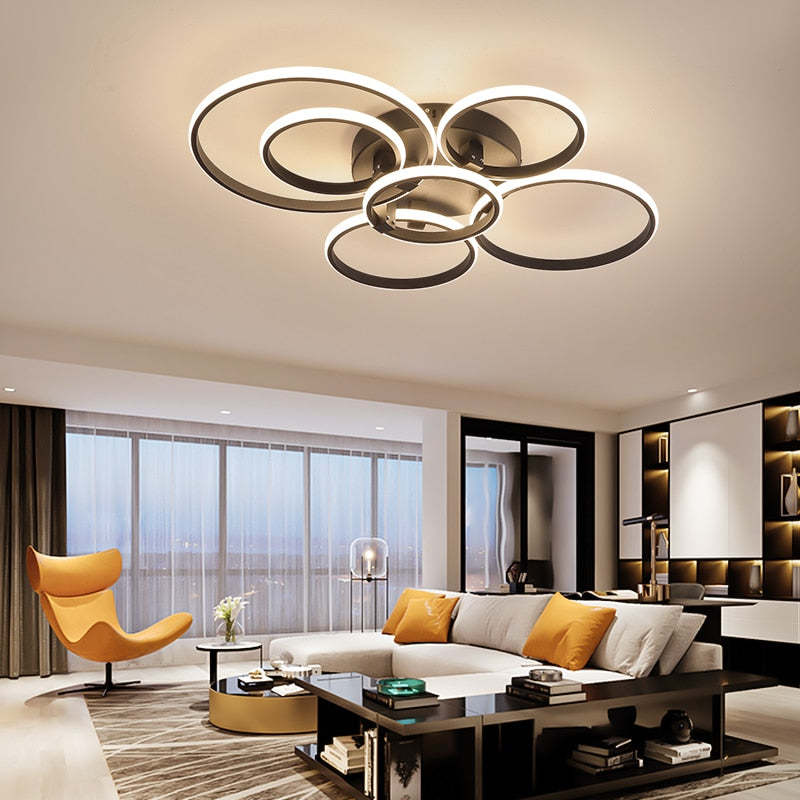 Lacey LED Ceiling Light Circle Ring, Black & White