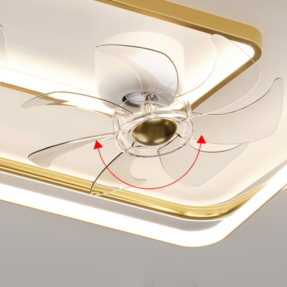 Kelley Gold Flush Mount Ceiling Fan with Light, 5 Style, 19.7''/35.4''/43.3''