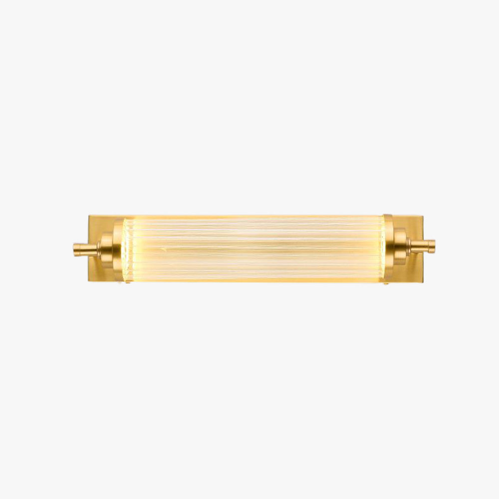 Kristy Modern Cylindrical Metal/Crystal Mirror Front Wall Lamp, Gold