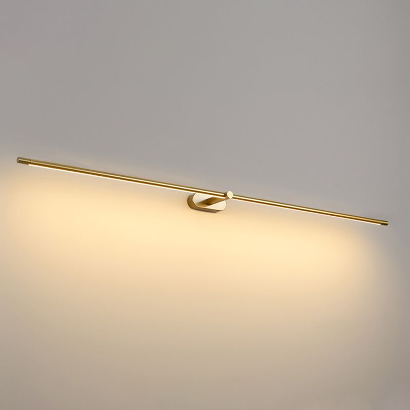 Leigh Minimalist Linear Metal/Acrylic Wall Lamp, White/Black/Gold