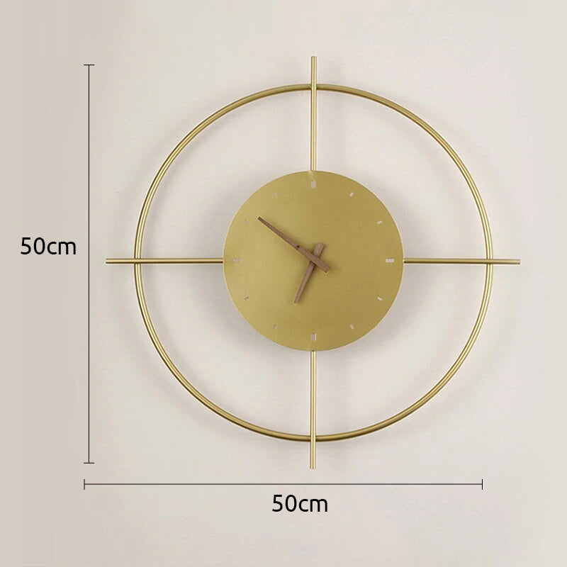 Morandi Nielsen Modern Clock Metal Wall Lamp, Gold/Black