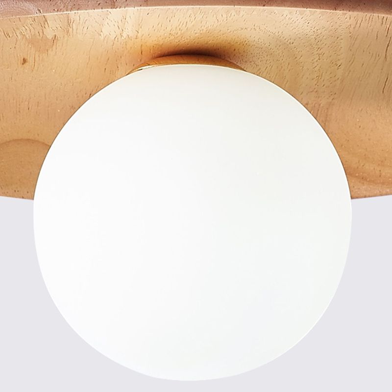 Carins Flush Mount Ceiling Light, Natural/Walnut