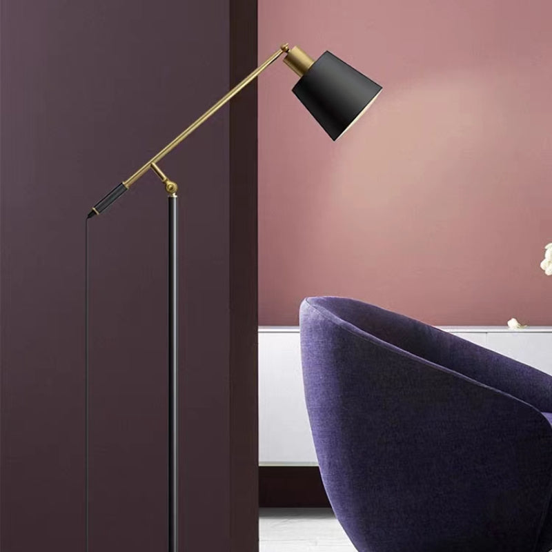 Salgado Modern Balance Arm Black Floor Lamp, Black