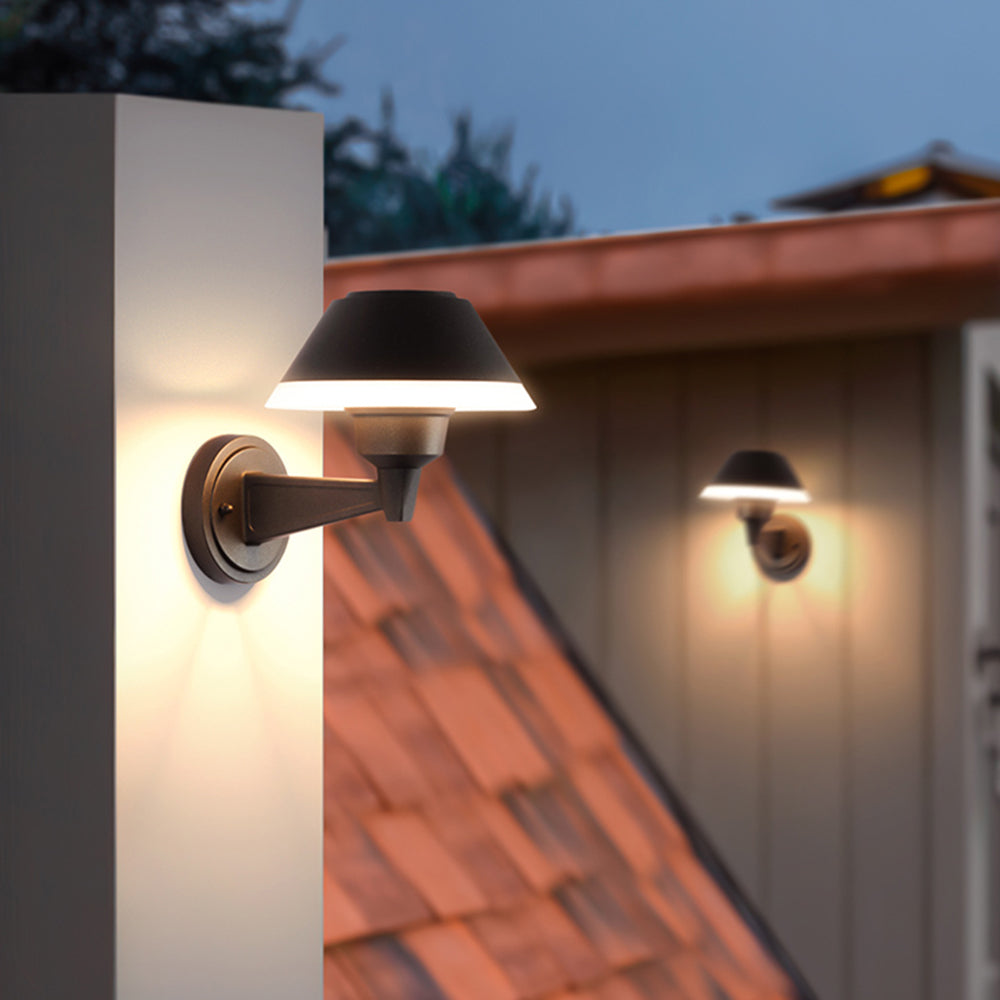 Carins Modern Bowl Metal/Acrylic Outdoor Waterproof Wall Lamp, Black