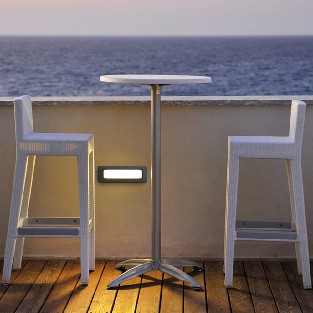 Orr Modern Metal Rectangular Outdoor Deck/Step Light, Black