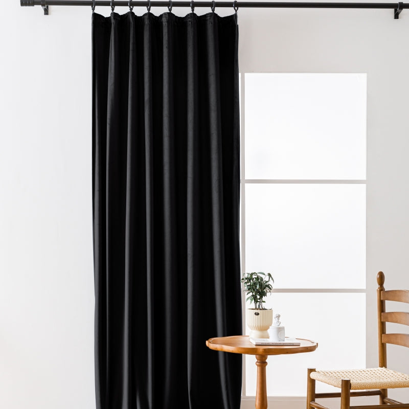 Modern Solid Blackout Flannel 63/84/95 Inches Long Curtains, 5 Colors