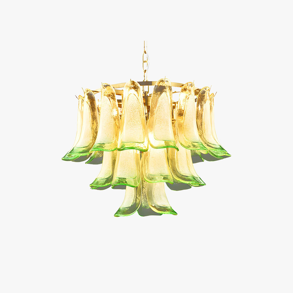 Marilyn Modern 3-Tier Stained Glass Chandelier, Green
