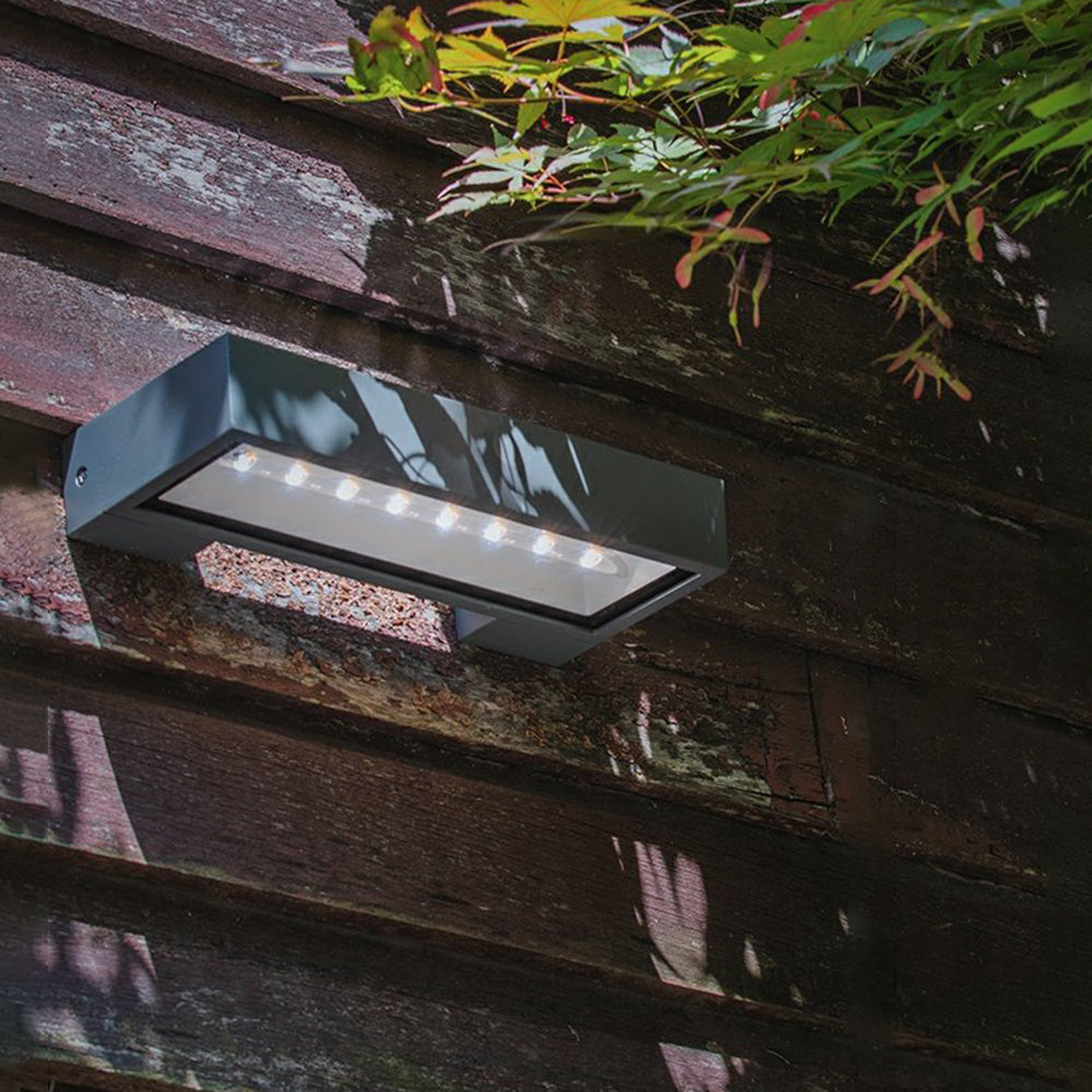Orr  Modern Metal/Acrylic Solar Waterproof Outdoor Wall Lamp, Black