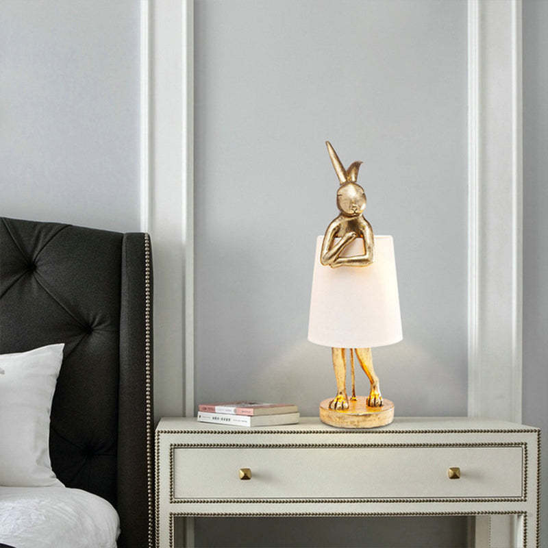 Alice Table Lamp Rabbit Ballet, White/Gold
