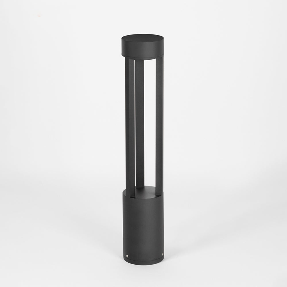 Pena Modern Cylindrical Hollow Outdoor Path Light, Black