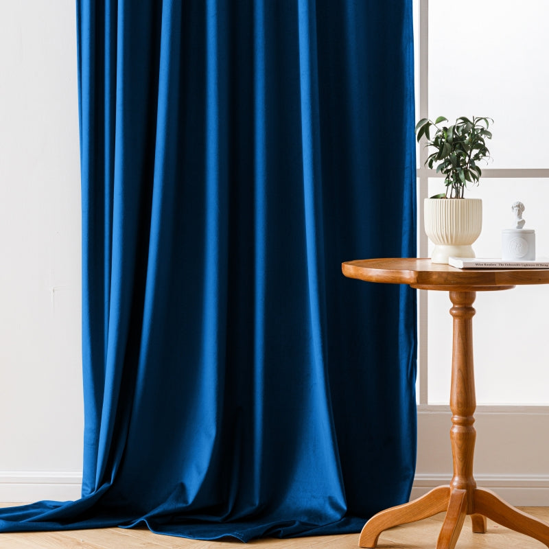 Modern Solid Blackout Flannel 63/84/95 Inches Long Curtains, 5 Colors