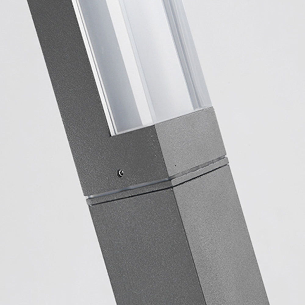 Pena Modern Rectangular Column Solar Outdoor Path Light, Black