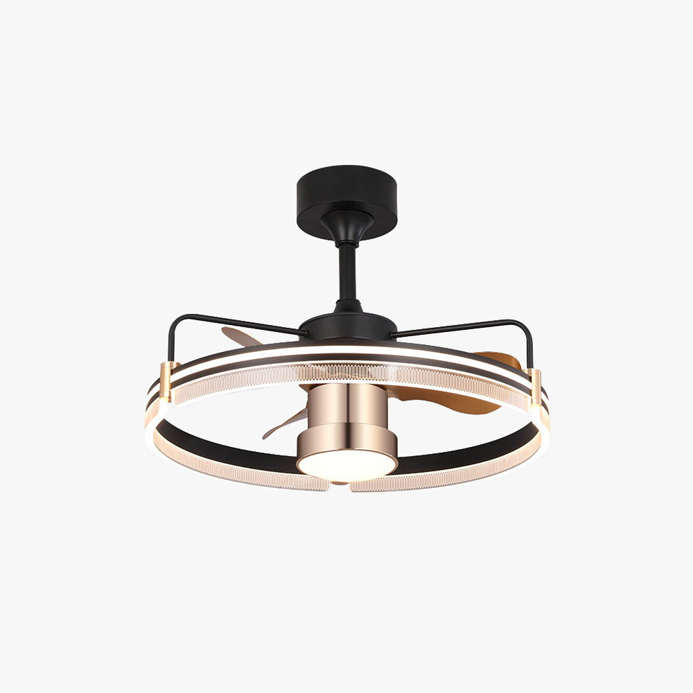 Kelley Ceiling Fan with Light, 2 Style, Aluminium & Metal, 24''