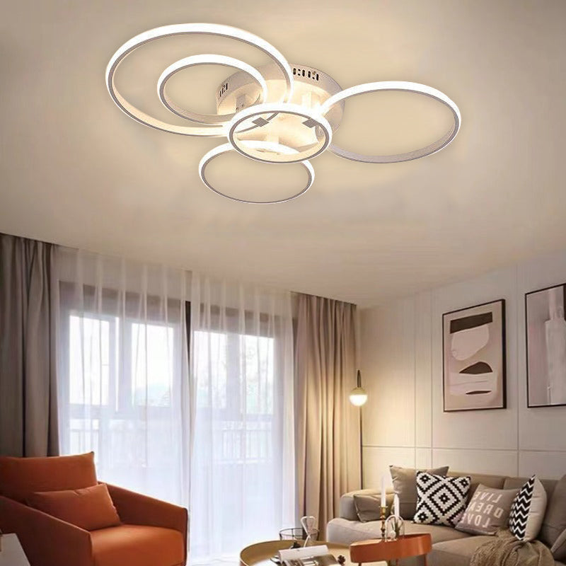 Lacey LED Ceiling Light Circle Ring, Black & White