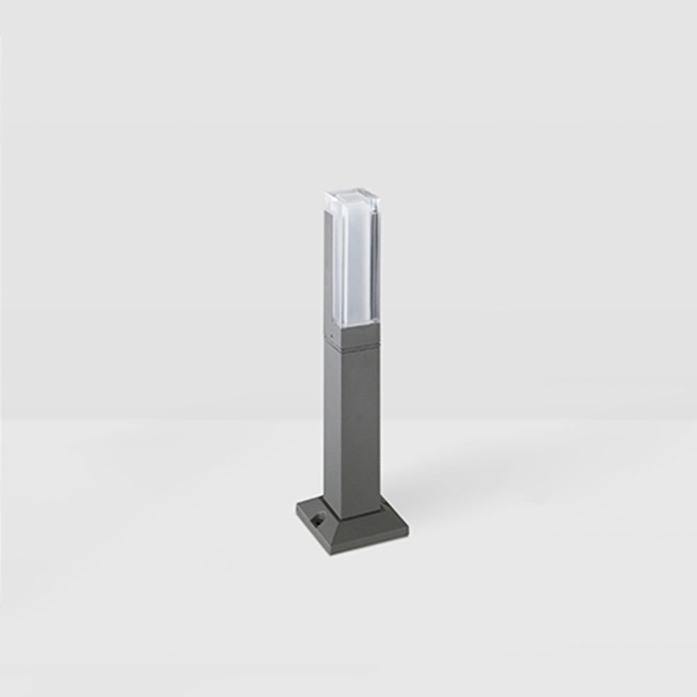 Pena Modern Rectangular Column Solar Outdoor Path Light, Black