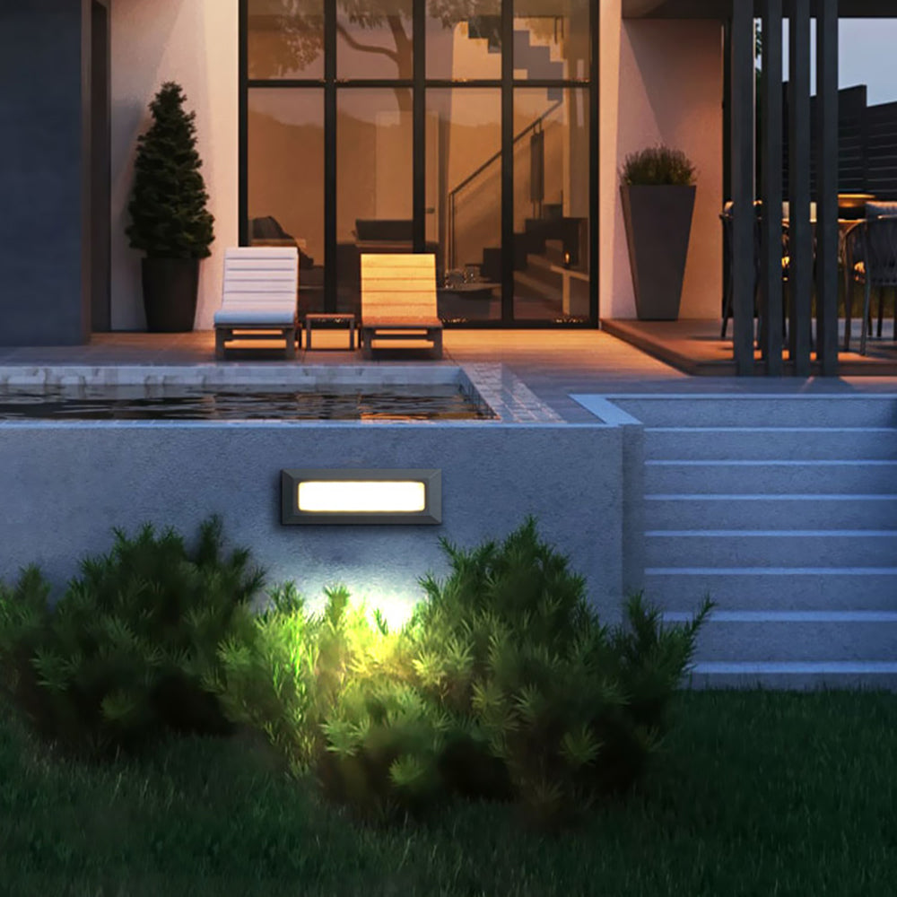 Orr Modern Metal Rectangular Outdoor Deck/Step Light, Black