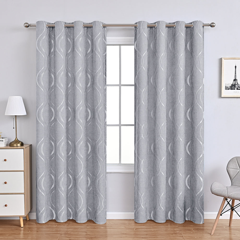 Modern Chenille Eight-Character Flower Thermal Blackout Curtain