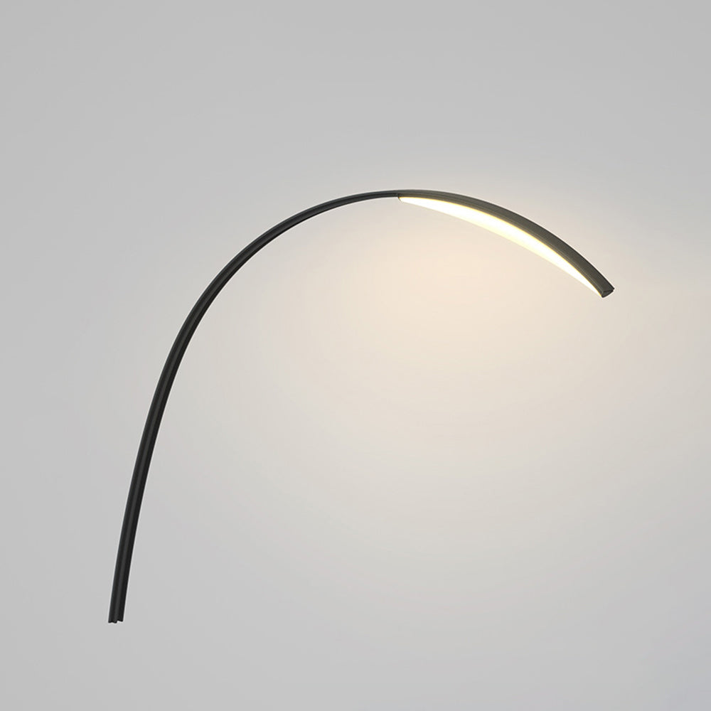 Orr Minimalist Arc Acrylic/Metal Ground Lamp, Black, Pool