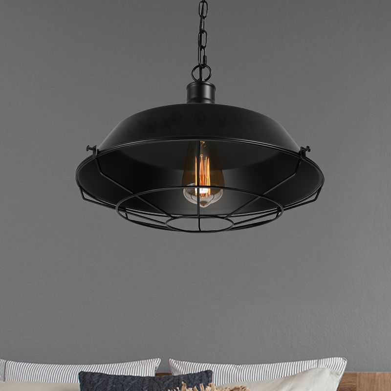 Alessio Farmhouse Swag Barn Pendant Light, Black
