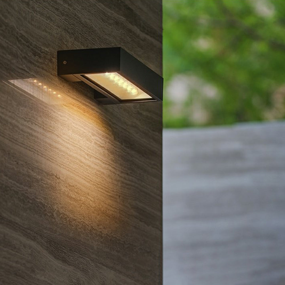 Orr  Modern Metal/Acrylic Solar Waterproof Outdoor Wall Lamp, Black