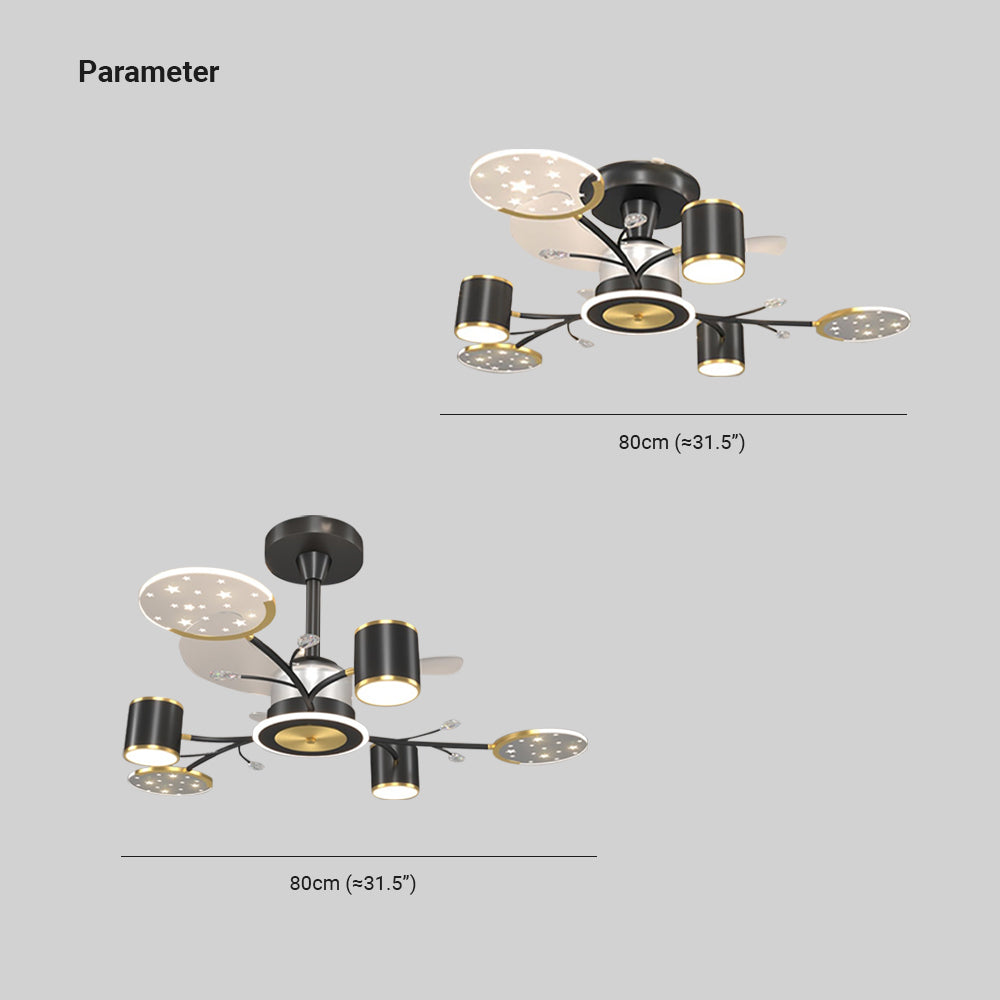 Madina Ceiling Fan with Light, 6/8/10/12 Heads, 39.3''