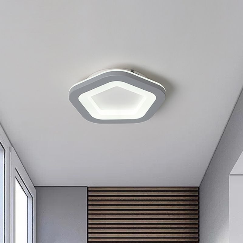 Quinn Modern Flower Metal Flush Mount Ceiling Light, Grey
