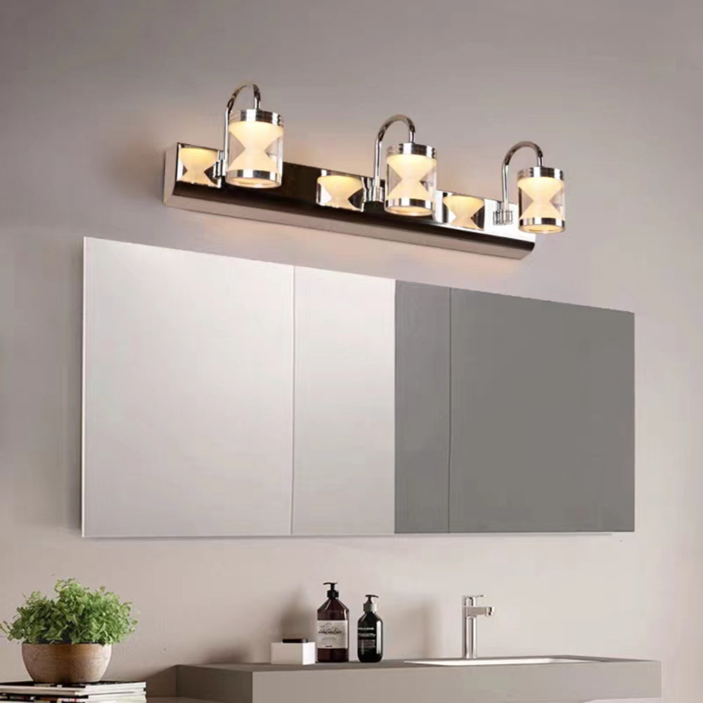 Leigh Modern Lantern Metal/Acrylic Wall Lamp, Silver