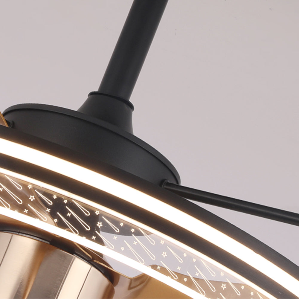 Kelley Ceiling Fan with Light, 2 Style, Aluminium & Metal, 24''
