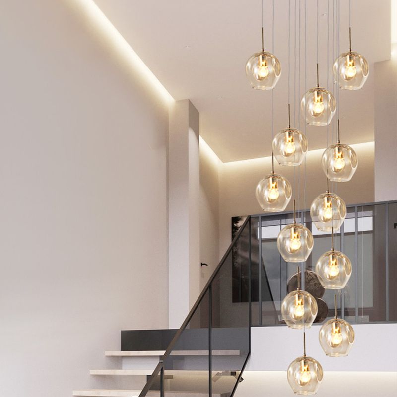 Hailie Modern Ball Glass Chandelier, Gold