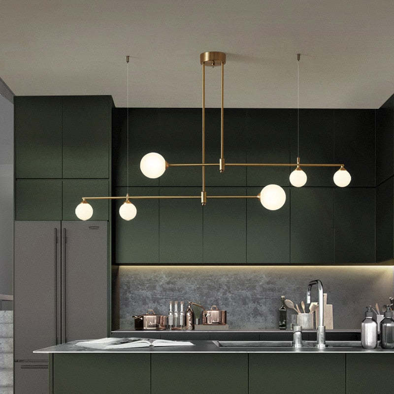 Valentina Modern Bubble Copper Pendant Light, Gold
