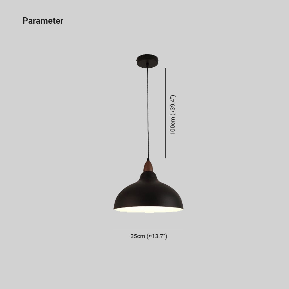 Morandi Modern Bowl-shaped Metal Pendant Light, Black/White
